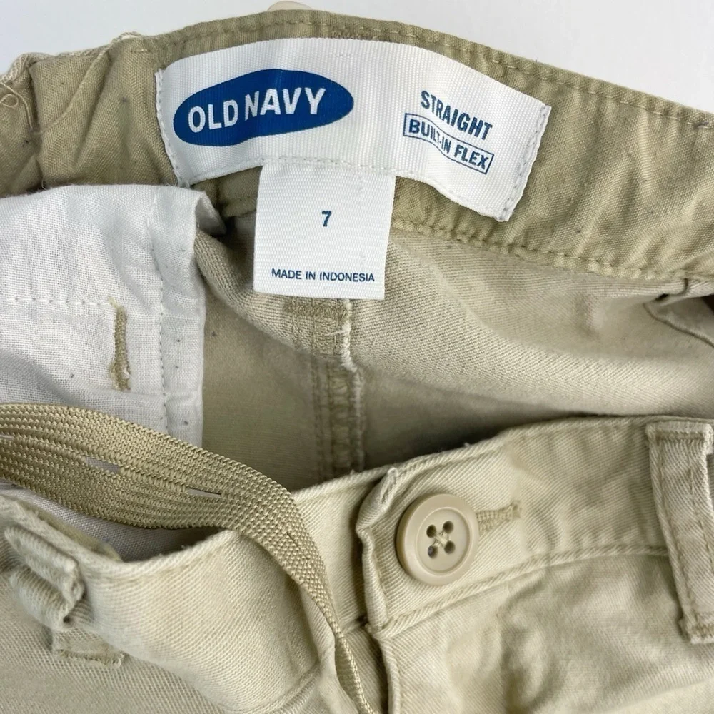 OLD NAVY Boys Kids Straight Built-in Flex stretch Chinos Khaki Color Size 7